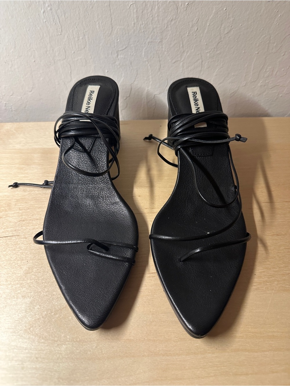 Reike Nen Odd Pair Sandals - Black Pointed Lace-Up - Size 7 US / 37 EU - Picture 4 of 7